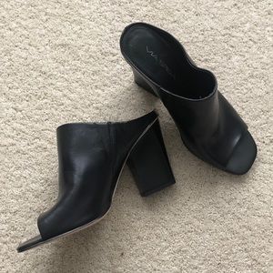 Via Spiga Black Heeled Mules